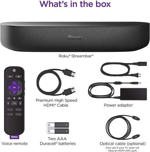 Roku Streambar | 4K/HD/HDR Streaming Media Player and Premium Audio, All In One (Black Friday)