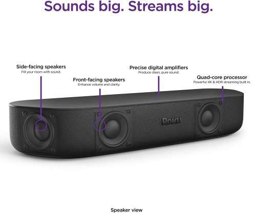 Roku Streambar | 4K/HD/HDR Streaming Media Player and Premium Audio, All In One (Black Friday)