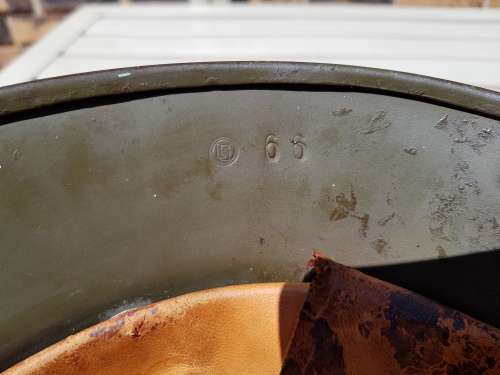 South African Police Green Helmet 1960s-Inscription Kapt H.H. Pretorius