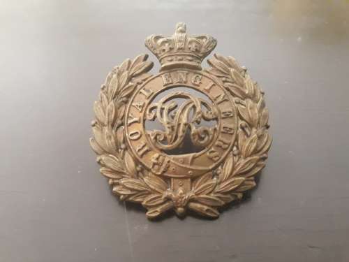 Boer War Royal Engineers with Queen Victoria Crown (two pins)