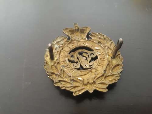 Boer War Royal Engineers with Queen Victoria Crown (two pins)