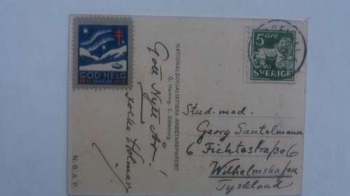 National Socialist Workers Party-.Swedish Socialist Union 1933-1938-Holiday Greetings
