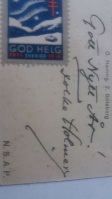 National Socialist Workers Party-.Swedish Socialist Union 1933-1938-Holiday Greetings