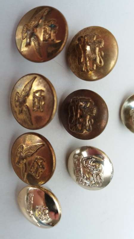 Rhodesian Uniform Buttons (11 off) and Pair Rhodesian Air Force Cuff Links