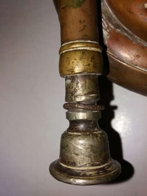 Good condition Brass & Copper Bugle-Maker Nadir Ali & Co ,Meerut 1942.