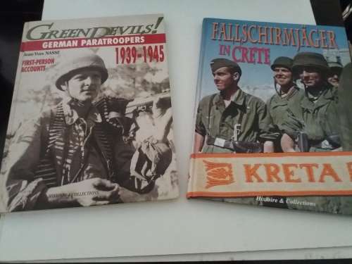 Two Books-" Fallschirmjager in Crete "& Green Devils- Histoire & Collections
