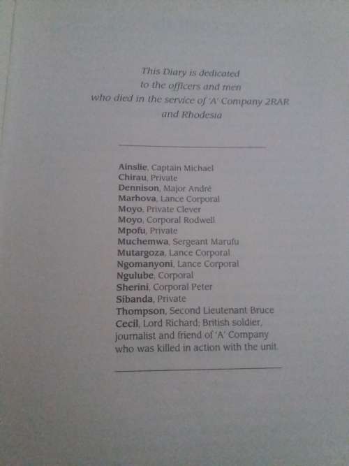 RHODESIA-The War Diaries of Andre Dennison-2 Rhodesian African Rifles-394 Pages