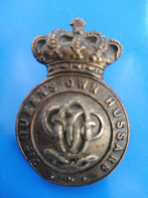 7th Queens Own Hussars Cap Badge Bi -Metal Two Lugs Size 42mm x 28mm