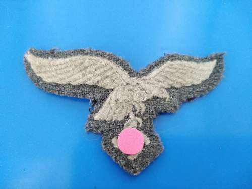 Herman Goring Panzer EM/NCO's Luftwaffe Early Droop Tail Eagle Black Backing size 75mm x 48mm