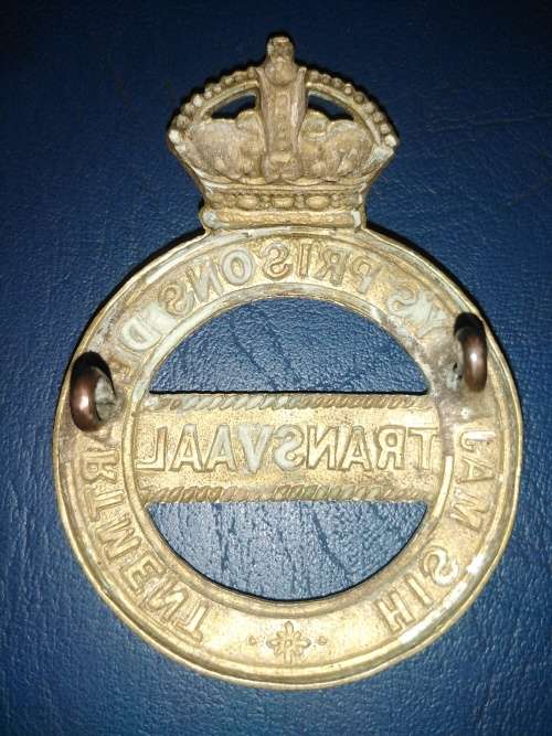 His Majesty's Prison Department-Transvaal Cap Badge 1908-1913-Size 65mm x 45mm  (Owen 1942)