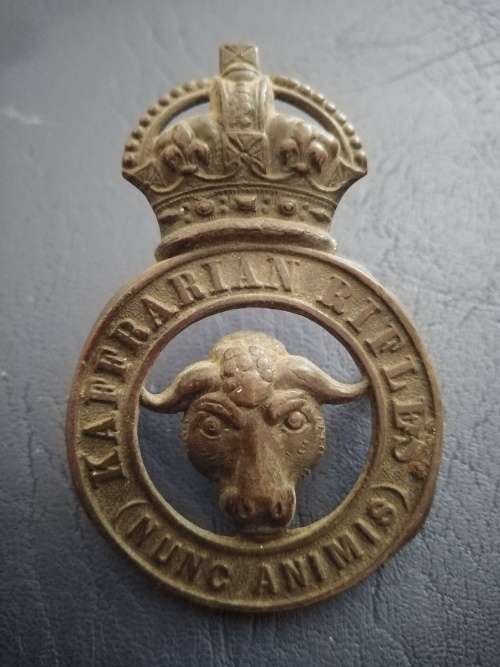 Kaffrarian Rifles Black Metal Cap Badge Worn 1902-1914 Rare Badge