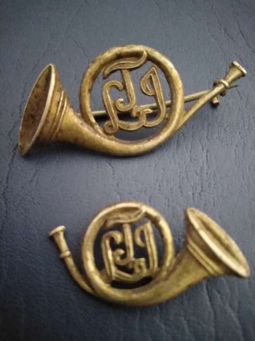TLI-Transvaal Light Infantry Slouch Hat Badge Bi-Metal Worn 1903-1907 +TLI Collar badge (one lug)