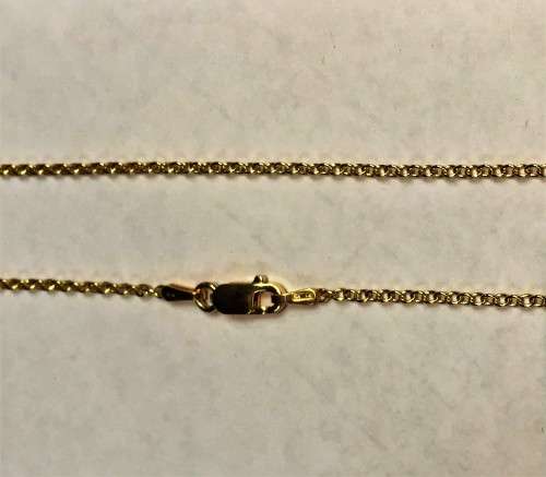 genuine 9 carat - Imported fine flat Round Links Anchor links,gold necklace --- cm 40-clearance item