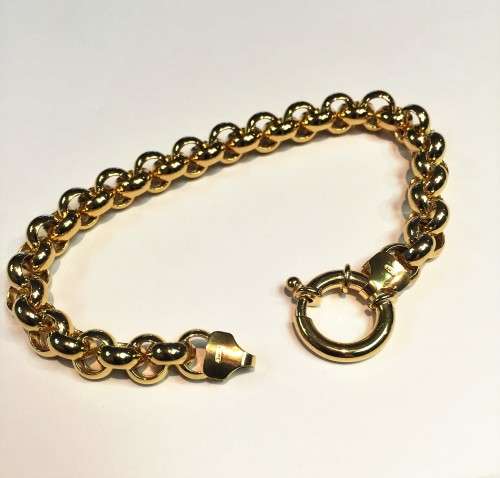 9 carat ---- imported Gold Belcher bracelet cm 20 --- mm 8 wide