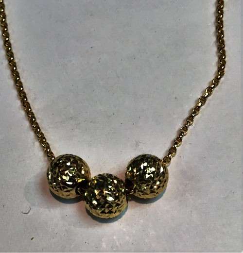 9K solid 9  carat  Gold -  1 x Glitter bead - mm 8