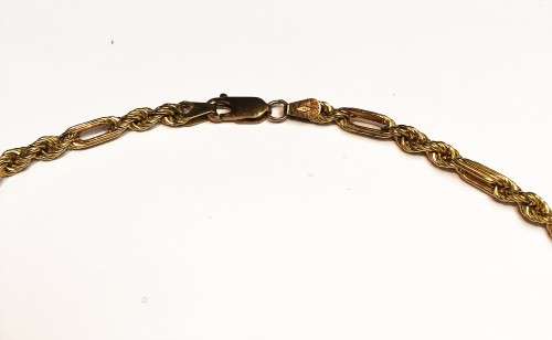 9  carat Yellow Gold,  thick  rope   necklace cm 45