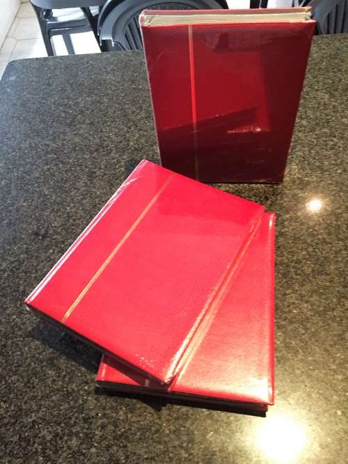 Genuine soft  leather cover - premium Lighthouse stockbook32 Black pages-64 sides , A4 size