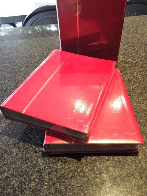 Genuine soft  leather cover - premium Lighthouse stockbook32 Black pages-64 sides , A4 size