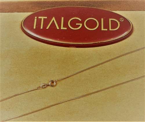 9K  9 carat solid , Rose gold Curb Necklace- ---------   cm 50 long