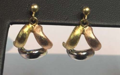 Tri colour earrings, Imported Solid Sterling Silver 925, Dangling Tricolour earrings,
