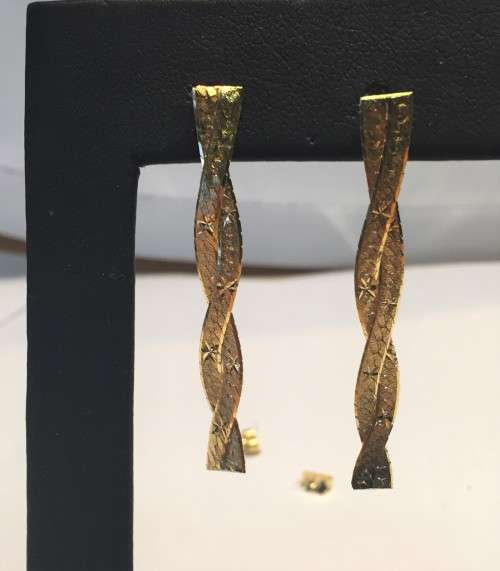 Imported hanging Earrings ,extra long - Gold colour ,fashioned of Solid Sterling Silver 925
