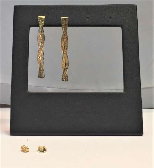 Imported hanging Earrings ,extra long - Gold colour ,fashioned of Solid Sterling Silver 925