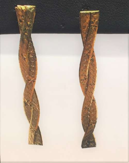 Imported hanging Earrings ,extra long - Gold colour ,fashioned of Solid Sterling Silver 925
