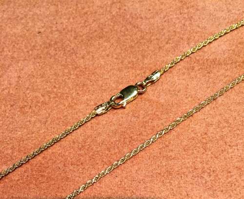 18K / 18 carat genuine Gold,2.6 mm wide yellow Rope hollow necklace--- long Cm 45