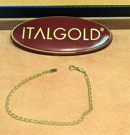 9K solid 9 carat Gold--bracelet- double curb -Cm19 long