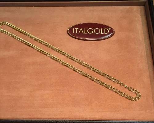 9k genuine 9 carat Solid Gold, Double Curb  Necklace       ----------- cm 60