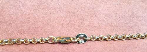 genuine 9 carat -- Imported Gold Belcher - Rolo` necklace -- cm 60 long- links are mm. 2.5 wide