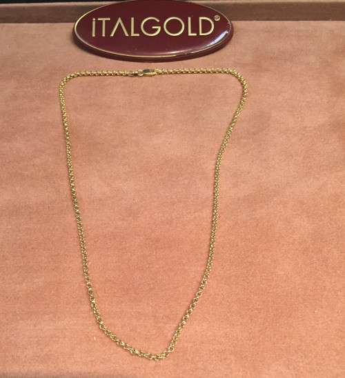 9 carat ------Imported gold Belcher /Rolo` necklace links are 3.2 mm. wide ------ cm 42 long