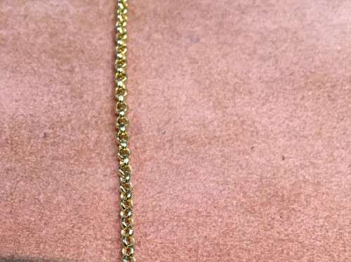 genuine 9 carat -- Imported Gold Belcher - Rolo` necklace -- cm 60 long- links are mm. 2.5 wide