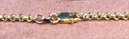 genuine 9 carat -- Imported Gold Belcher - Rolo` necklace -- cm 60 long- links are mm. 2.5 wide