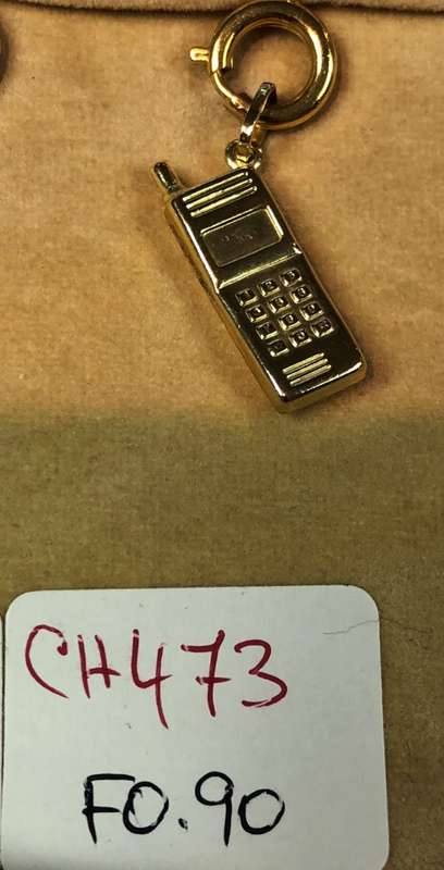 9K   solid  9 carat Yellow Gold -Imported  Large cellphone ----  charm pendant