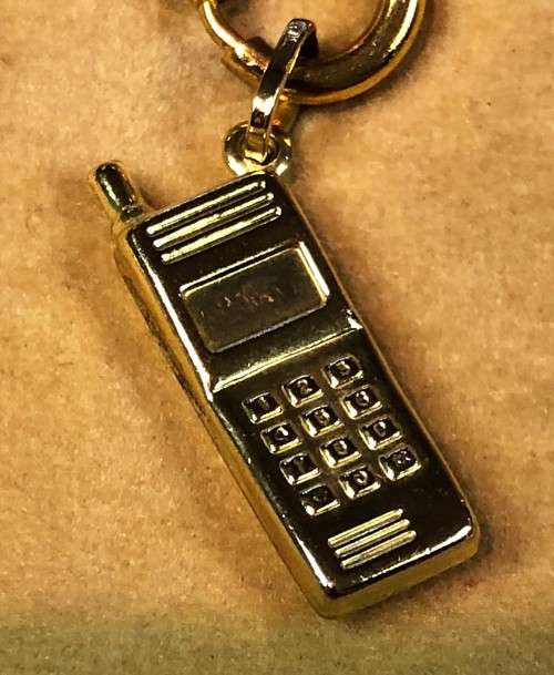 9K   solid  9 carat Yellow Gold -Imported  Large cellphone ----  charm pendant