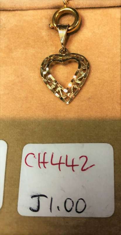 9K   solid  9 carat Yellow Gold - imported  Large Filigree Heart pendant