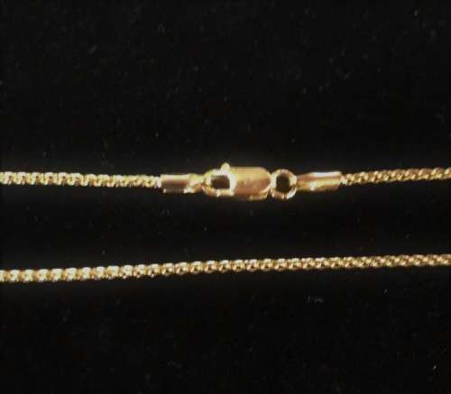 9K/ 9 carat solid yellow Gold - Round Wheat necklace----  lenght cm 41-------1.0 mm wide