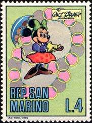 San Marino - year 1970-  unmounted   complete set  of 10 val. -Thematic  Disney