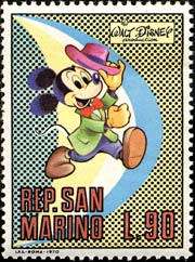 San Marino - year 1970-  unmounted   complete set  of 10 val. -Thematic  Disney