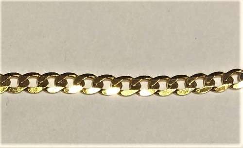 9K/ 9  carat solid Yellow  Gold,imported flat curb   bracelet -----------  cm 19 Long