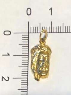 9K- genuine solid 9 carat Gold - Imported pendant of Jesus face ------- long 20 mm x 10 mm wide