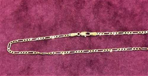 18kt/ solid 18 carat Gold-  Necklace-imported Figaro ---cm60 long  - 2.4 mm wide with Italian clasp