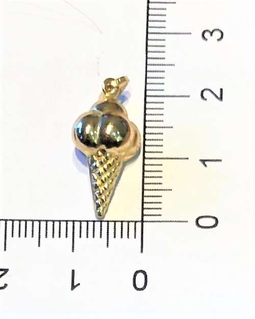 9K solid 9 carat Gold , stunning imported charm - Ice cream cone