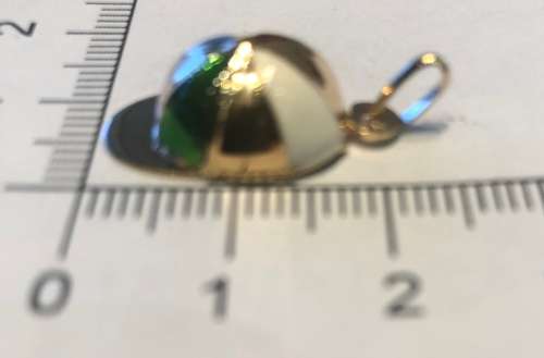 9K /solid 9 carat Gold - stunning imported charm - Enameled Jockey cap