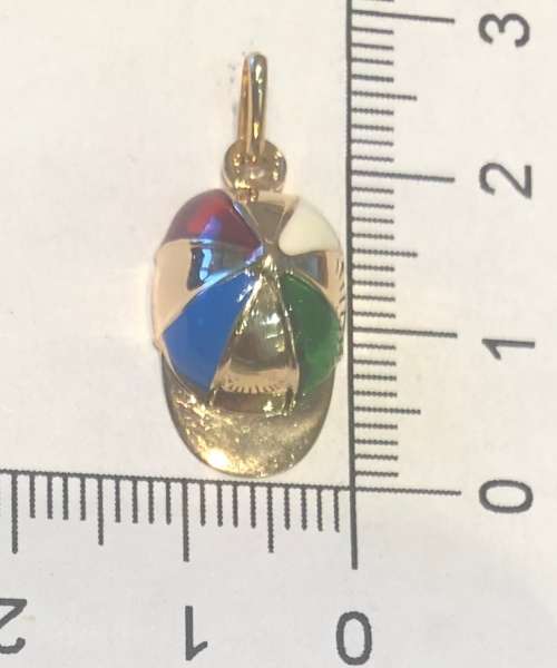 9K /solid 9 carat Gold - stunning imported charm - Enameled Jockey cap