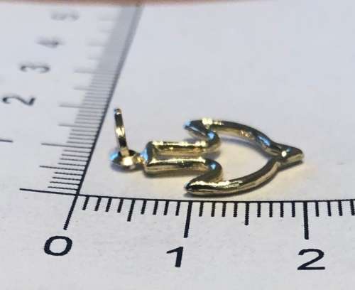 9K solid 9 carat Gold , stunning imported charm - yellow bird in flight cutout