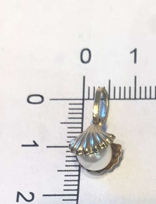 9K solid  9 carat Gold , stunning imported charm - Oyster with pearl