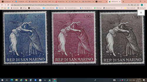 San Marino - year1968-  unmounted   set  of 3 val -     bid per stamp