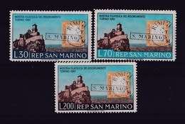 San Marino - year 1961 unmounted complete set of 3 val -MNH- Stamp on stamp theme risorgimento
